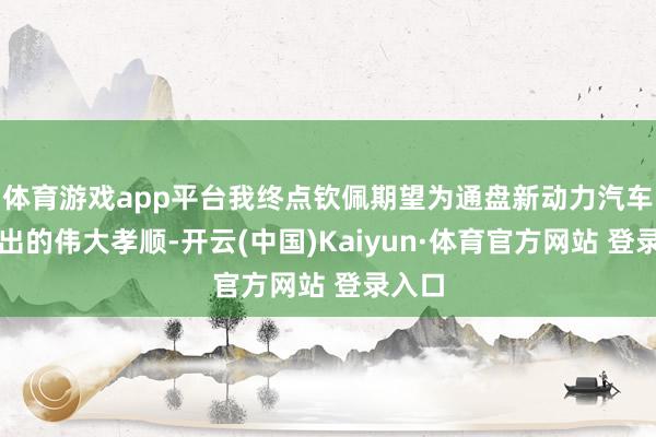 体育游戏app平台我终点钦佩期望为通盘新动力汽车作念出的伟大孝顺-开云(中国)Kaiyun·体育官方网站 登录入口